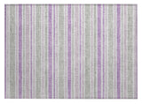 2' X 3' Pearl Striped Washable Non Skid Indoor Outdoor Area Rug