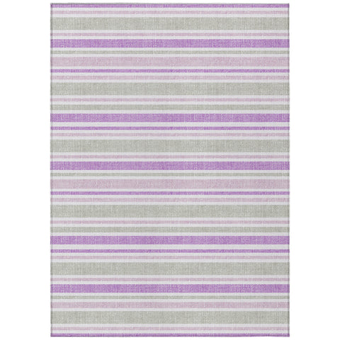 5' X 8' Pearl Striped Washable Non Skid Indoor Outdoor Area Rug
