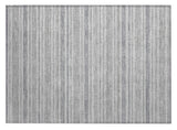2' X 3' Black Silver and Gray Striped Washable Indoor Outdoor Area Rug