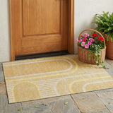 3' X 5' Beige Abstract Washable Indoor Outdoor Area Rug
