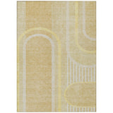 3' X 5' Beige Abstract Washable Indoor Outdoor Area Rug