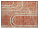 2' X 3' Salmon Abstract Washable Indoor Outdoor Area Rug