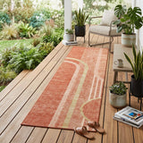 2' X 8' Salmon Abstract Washable Indoor Outdoor Runner Rug