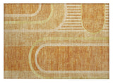 2' X 3' Terra Cotta Abstract Washable Indoor Outdoor Area Rug