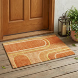 3' X 5' Terra Cotta Abstract Washable Indoor Outdoor Area Rug
