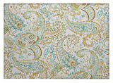 2' X 3' Ivory and Gold Paisley Washable Non Skid Indoor Outdoor Area Rug