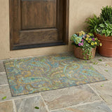 3' X 5' Taupe Paisley Washable Non Skid Indoor Outdoor Area Rug