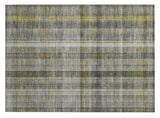 2' X 3' Gray Plaid Washable Non Skid Indoor Outdoor Area Rug