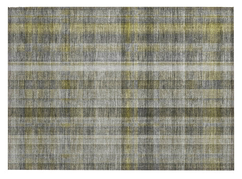 2' X 3' Gray Plaid Washable Non Skid Indoor Outdoor Area Rug
