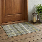 3' X 5' Gray Plaid Washable Non Skid Indoor Outdoor Area Rug