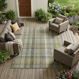 8' X 10' Gray Plaid Washable Non Skid Indoor Outdoor Area Rug