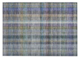 2' X 3' Blue Gray and Green Plaid Washable Non Skid Indoor Outdoor Area Rug