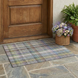 3' X 5' Gray Plaid Washable Non Skid Indoor Outdoor Area Rug