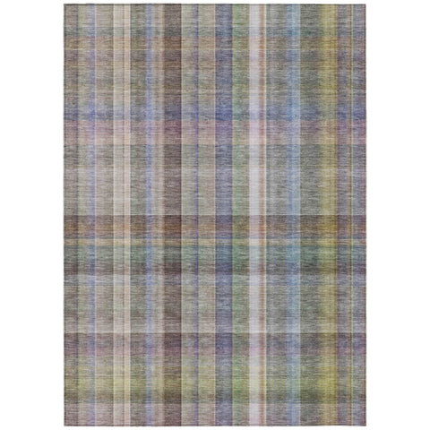 3' X 5' Gray Plaid Washable Non Skid Indoor Outdoor Area Rug