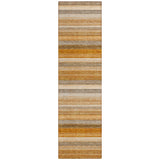 2' X 8' Brown and Orange Striped Washable Non Skid Indoor Outdoor Runner Rug