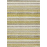 3' X 5' Wheat Striped Washable Non Skid Indoor Outdoor Area Rug