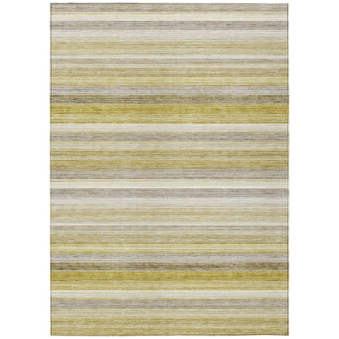 3' X 5' Wheat Striped Washable Non Skid Indoor Outdoor Area Rug