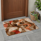 2' X 3' Chocolate Abstract Washable Non Skid Indoor Outdoor Area Rug