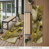 8' Runner Coffee Abstract Washable Non Skid Indoor Outdoor Runner Rug
