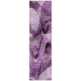 2' X 8' Purple Abstract Washable Non Skid Indoor Outdoor Runner Rug