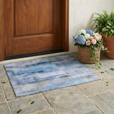 3' X 5' Blue Washable Non Skid Indoor Outdoor Area Rug