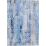 8' X 10' Blue Washable Non Skid Indoor Outdoor Area Rug