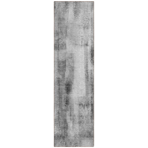 8' Runner Gray Washable Non Skid Indoor Outdoor Runner Rug