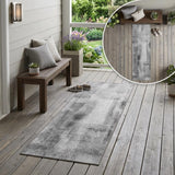 8' Runner Gray Washable Non Skid Indoor Outdoor Runner Rug