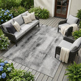 8' X 10' Gray Washable Non Skid Indoor Outdoor Area Rug