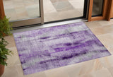 2' X 3' Purple Washable Non Skid Indoor Outdoor Area Rug