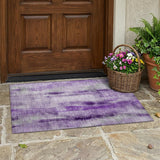2' X 3' Purple Washable Non Skid Indoor Outdoor Area Rug