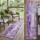 8' Runner Purple Washable Non Skid Indoor Outdoor Runner Rug