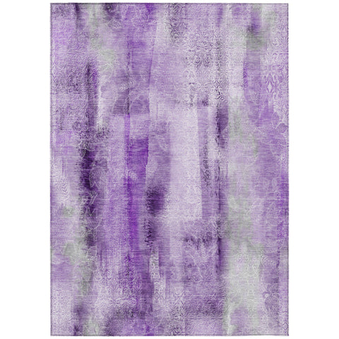 3' X 5' Purple Washable Non Skid Indoor Outdoor Area Rug