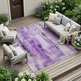8' X 10' Purple Washable Non Skid Indoor Outdoor Area Rug