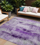 8' X 10' Purple Washable Non Skid Indoor Outdoor Area Rug