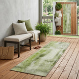 8' Runner Sage Washable Non Skid Indoor Outdoor Runner Rug