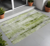 3' X 5' Sage Washable Non Skid Indoor Outdoor Area Rug