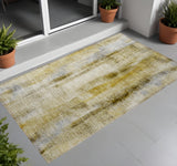 3' X 5' Taupe Washable Non Skid Indoor Outdoor Area Rug