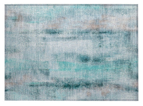 2' X 3' Teal Washable Non Skid Indoor Outdoor Area Rug