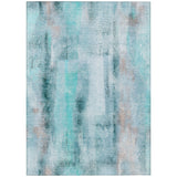 3' X 5' Teal Washable Non Skid Indoor Outdoor Area Rug
