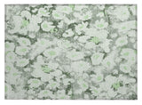 2' X 3' Artichoke Green Floral Washable Non Skid Indoor Outdoor Area Rug