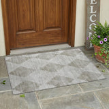2' X 3' Gray Geometric Washable Non Skid Indoor Outdoor Area Rug