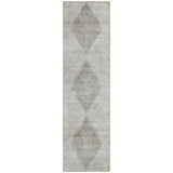 8' Runner Gray Geometric Washable Non Skid Indoor Outdoor Runner Rug