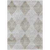 8' X 10' Gray Geometric Washable Non Skid Indoor Outdoor Area Rug