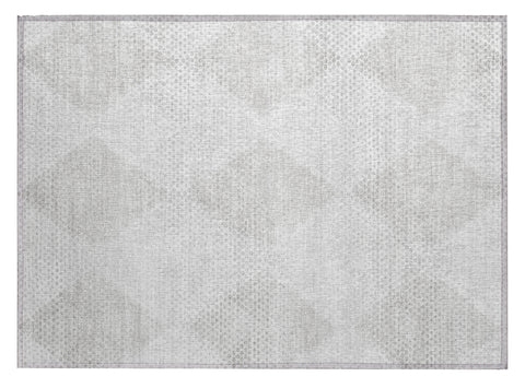 2' X 3' Ivory Geometric Washable Non Skid Indoor Outdoor Area Rug