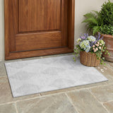 2' X 3' Ivory Geometric Washable Non Skid Indoor Outdoor Area Rug