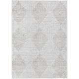 5' X 8' Ivory Geometric Washable Non Skid Indoor Outdoor Area Rug