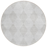 8' Round Ivory Round Geometric Washable Non Skid Indoor Outdoor Area Rug