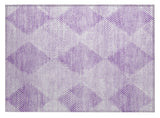 2' X 3' Lavender Geometric Washable Non Skid Indoor Outdoor Area Rug