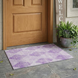 2' X 3' Lavender Geometric Washable Non Skid Indoor Outdoor Area Rug